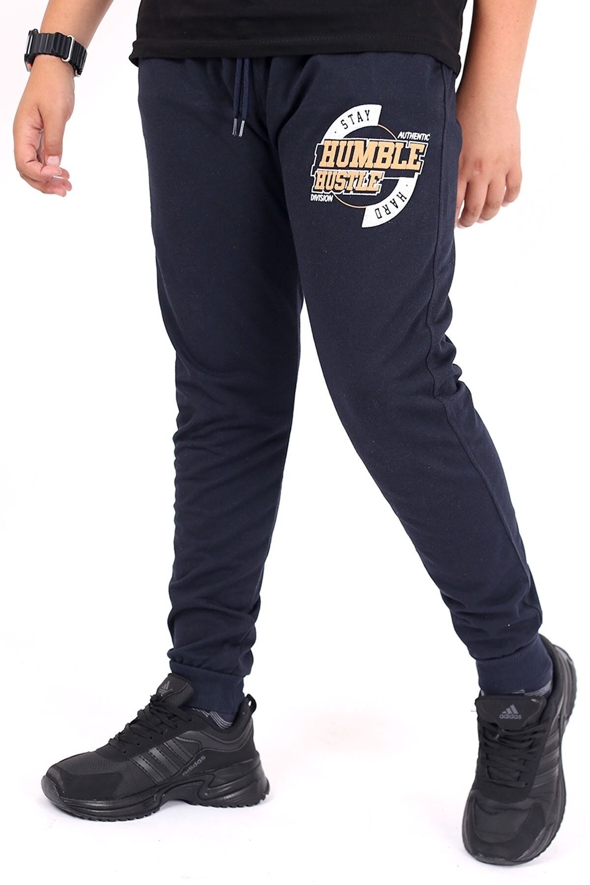 Çiggo Kids-Combinație de pantaloni de sport pentru bărbați cu 2 buzunare drepte cu imprimeu Humble 6