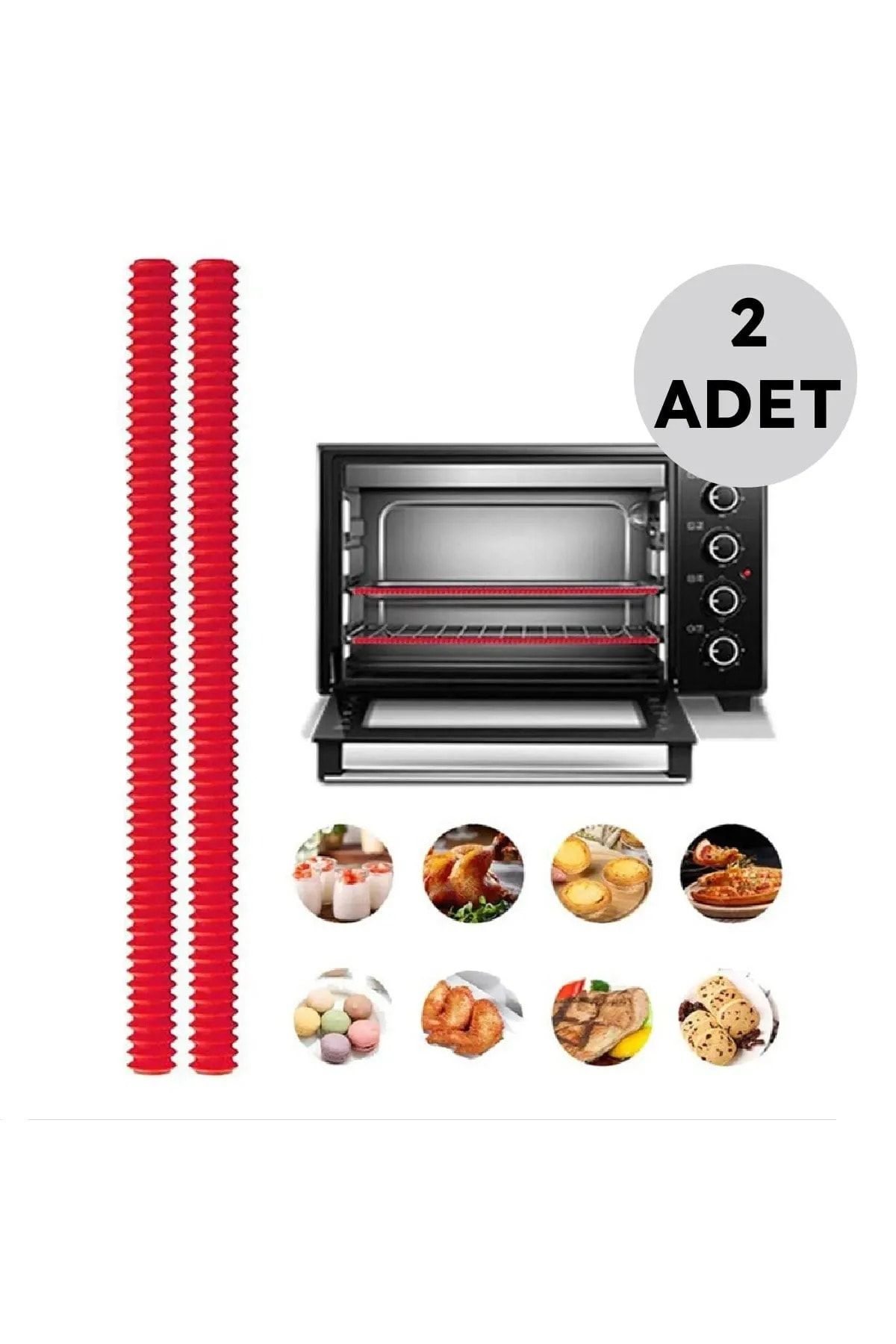 TİNEKE-Heat Resistant Silicone Grill Oven Protector Anti-Burning Edge Protector Silicone Pack of 2 2