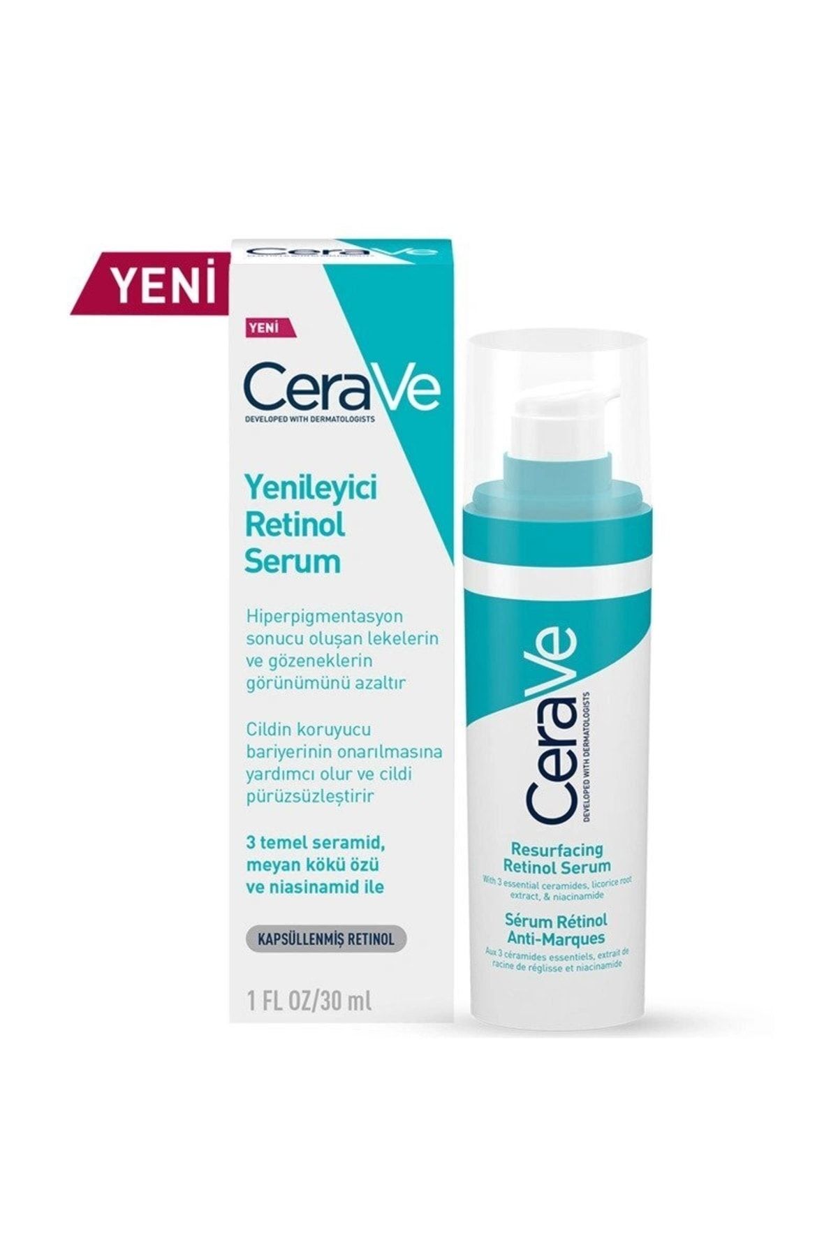 سرم پوست رتینول 30 میل به حداقل رساندن ظاهر منافذ برای روغنی و نامنظم کمک می کند CeraVe