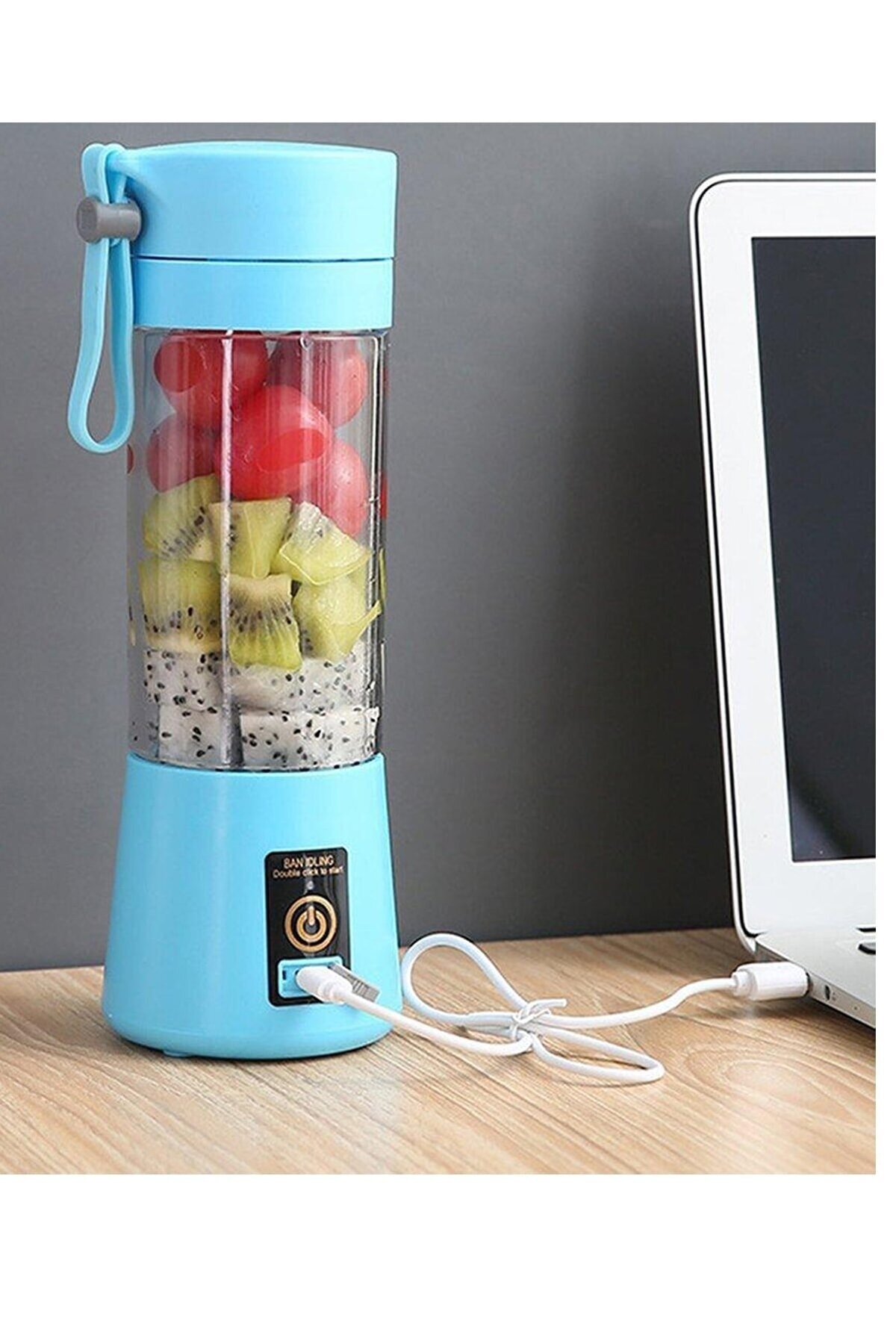 STFAST Taşınabilir Şarjlı El Blender Shaker Smootie Hızlı Bebek Maması Hazırlama Aleti 6 Bıçaklı Mavi fotoğrafı 2 (önizleme)