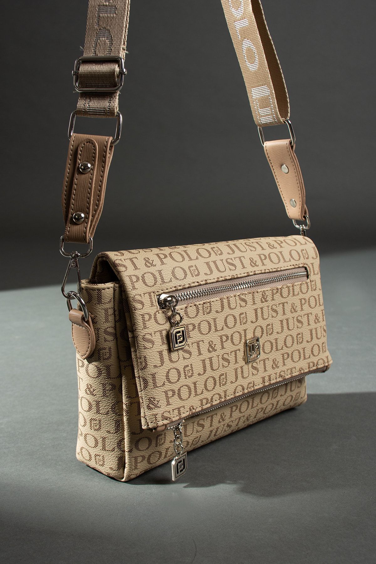 Just Polo Women s Sand Color Wallet Crossbody Bag Trendyol