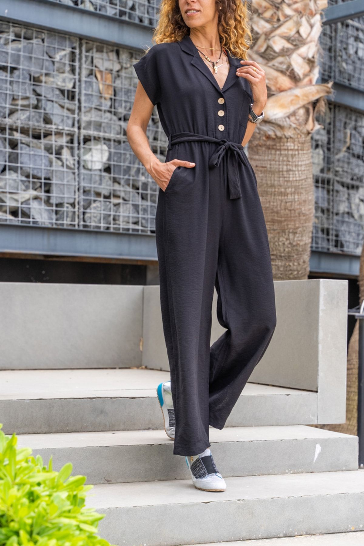 Jacket with black jumpsuit hotsell