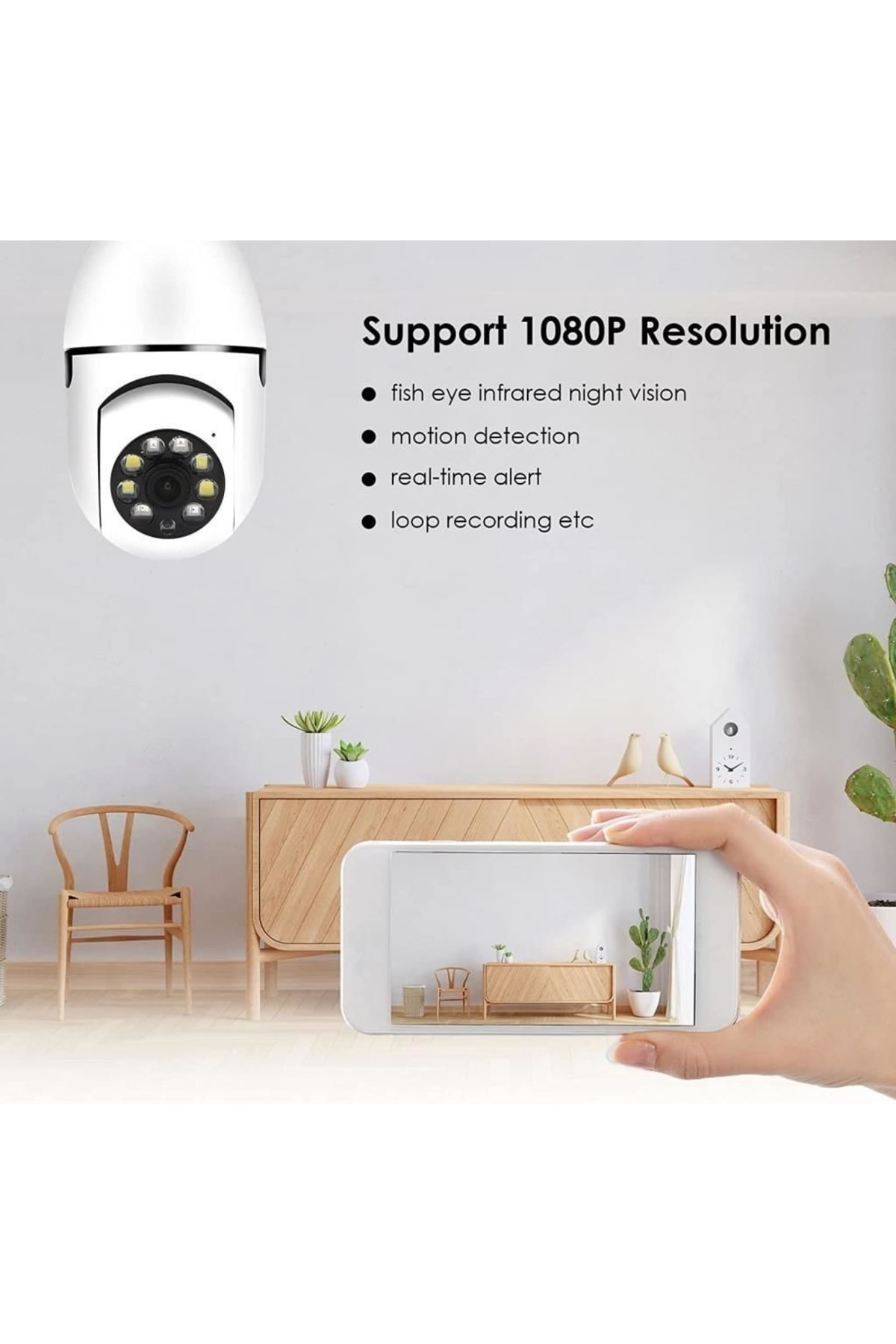 JUNGLEE Full Hd 1080p Kamera Bebek Izleme Ve Güvenlik Kamerası Wifi 360 Derece Dönebilen Kamera fotoğrafı 7 (önizleme)