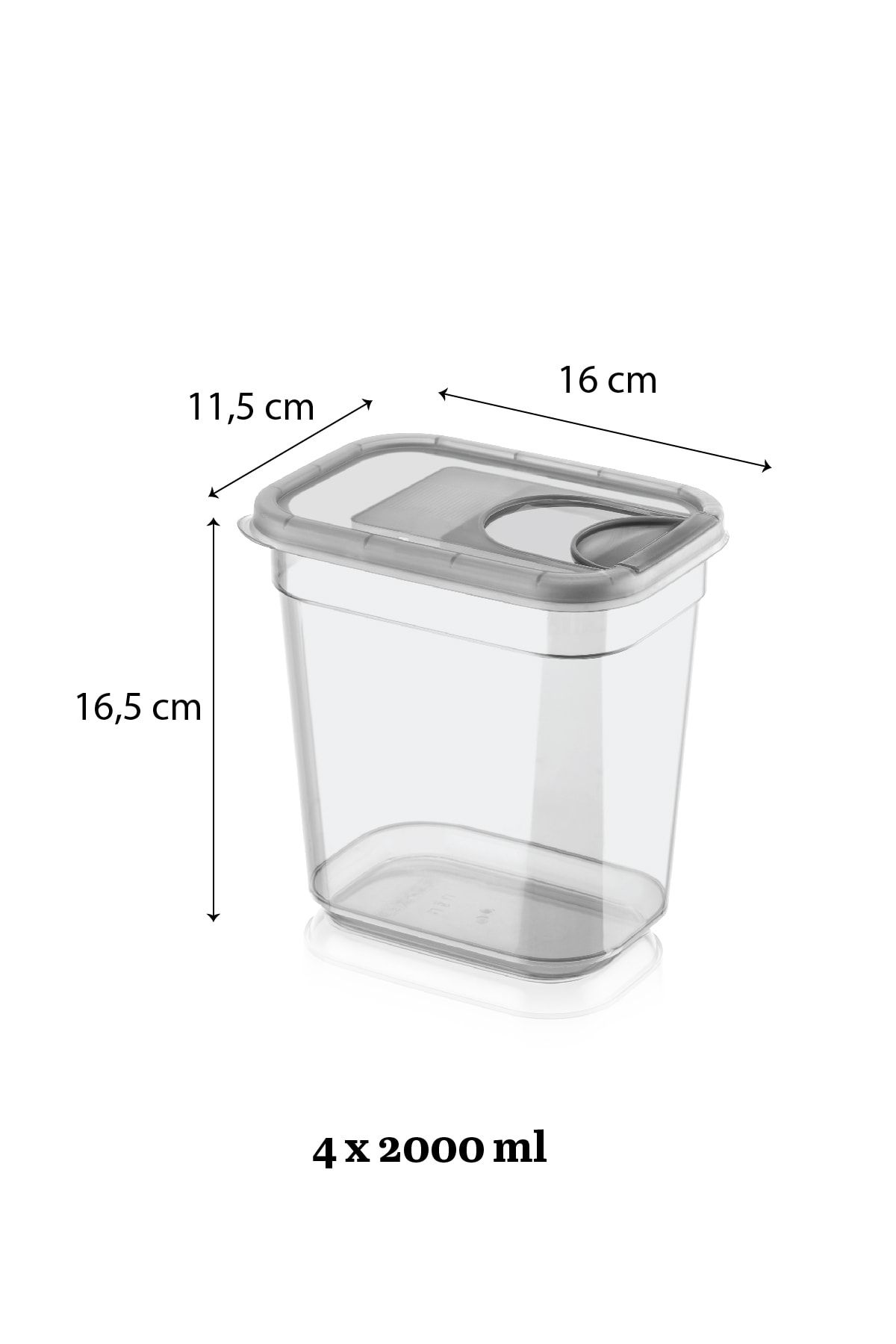 Meleni Home-4-Piece Vega Sliding Lid Labeled Tablet Detergent Storage Container - Rectangular Storage Box 4x2000ml 3