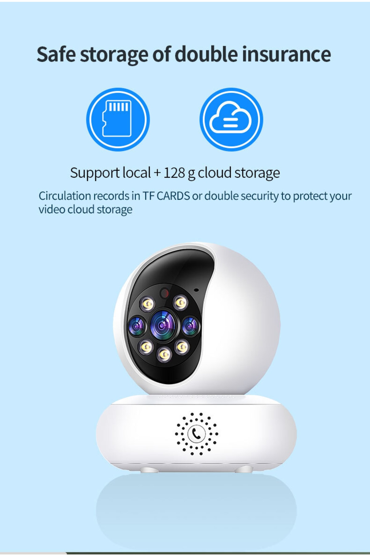 Teknomila 1080p Çift Wifi 2.4/5 Ghz Ip Kamera Akıllı Ev Güvenlik Bebek Hareket Izleme Sesli Interkom fotoğrafı 6 (önizleme)