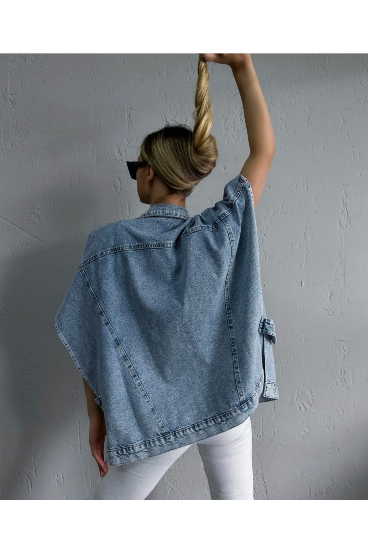 I ILDA FASHION Women s Clothing Poncho Denim Jacket
