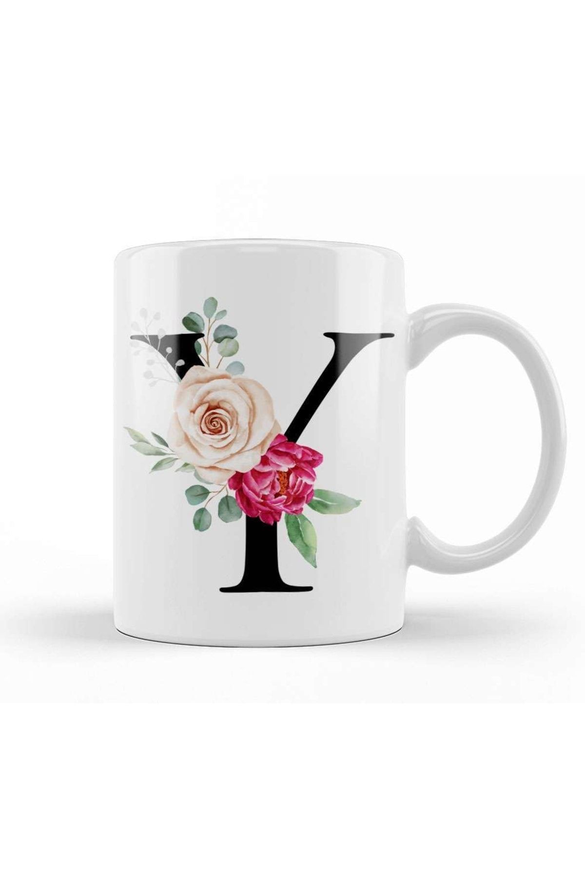 Baskı Dükkanı-Letter Y Mug Cup Porcelain 1