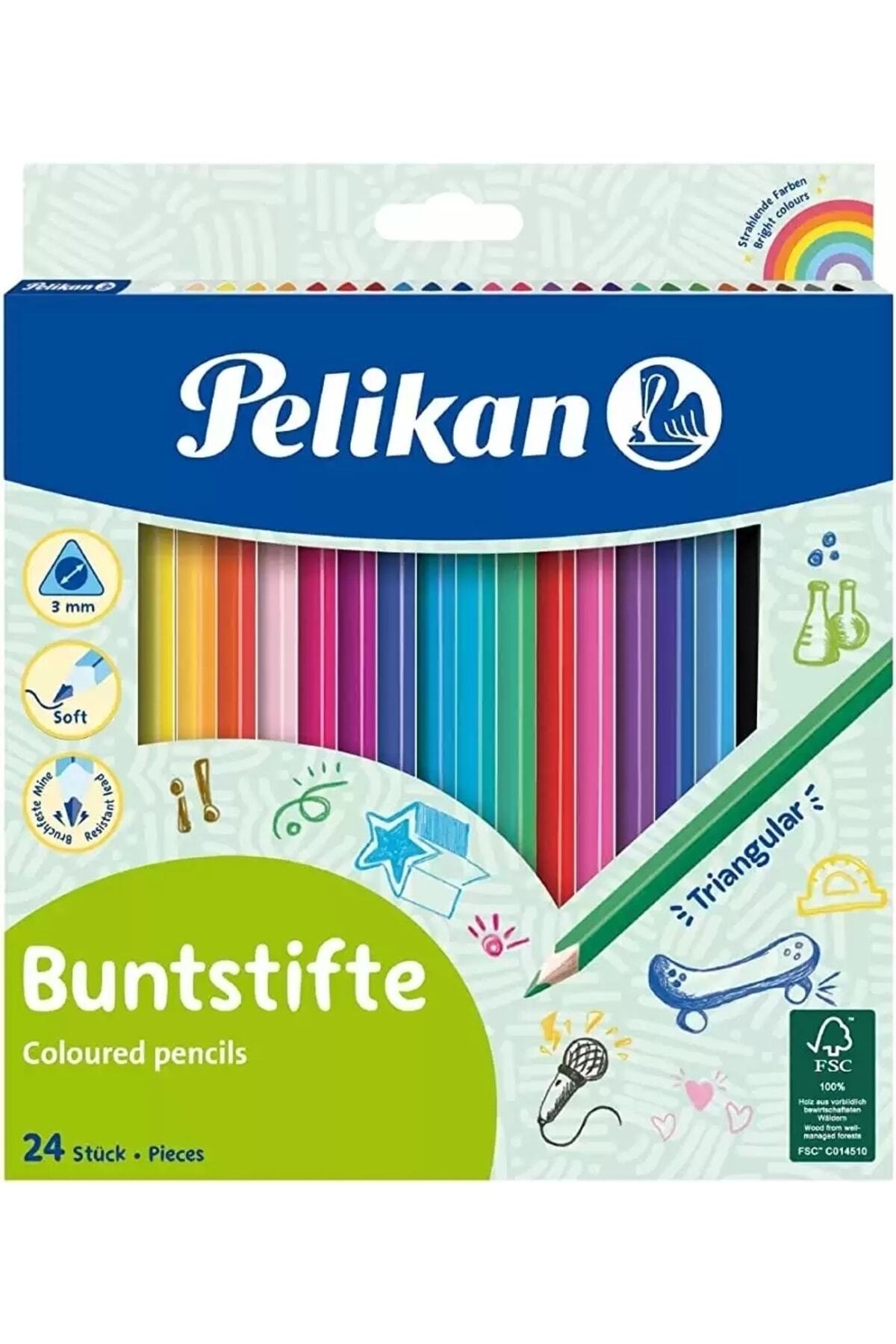 Genel Markalar Keskin Pelikan Üçgen Kuru Boya Kalemi 24 Lü Kutu