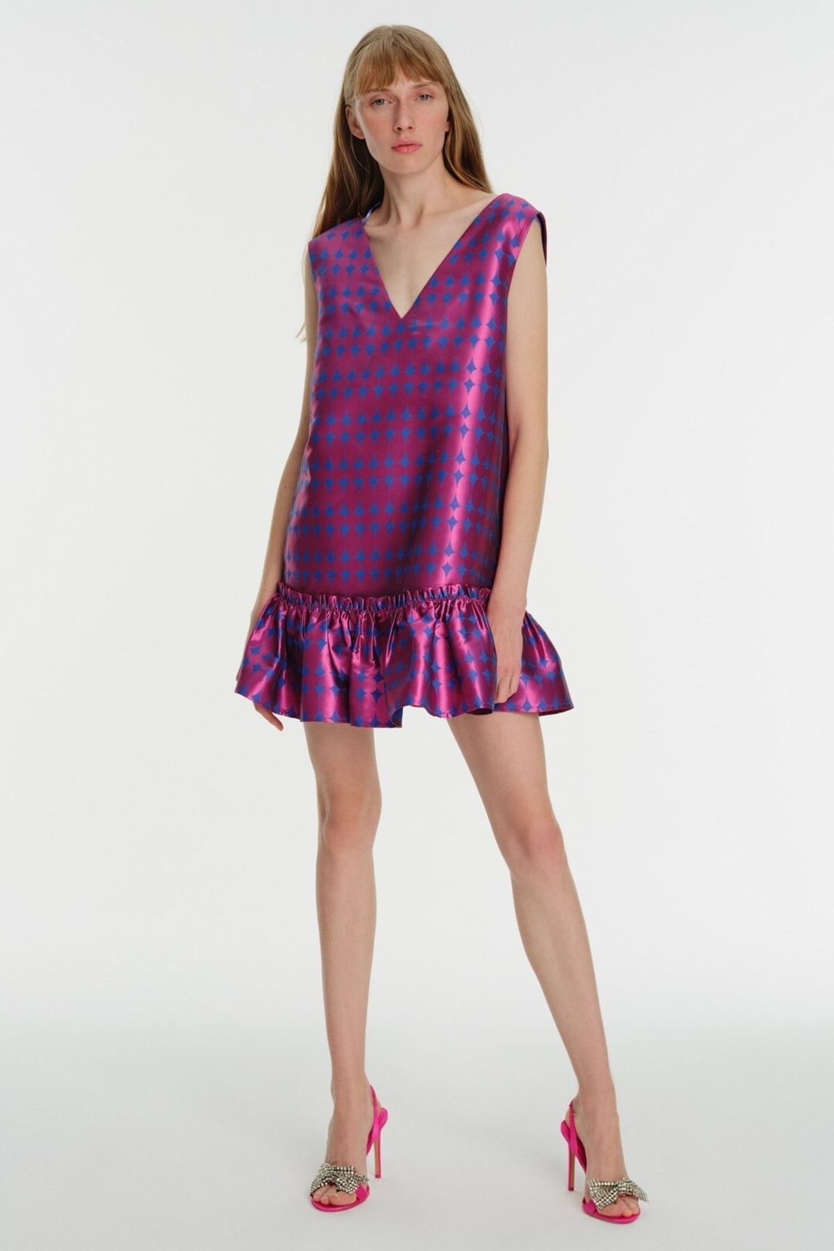 Marggia satin loop shift 2025 dress