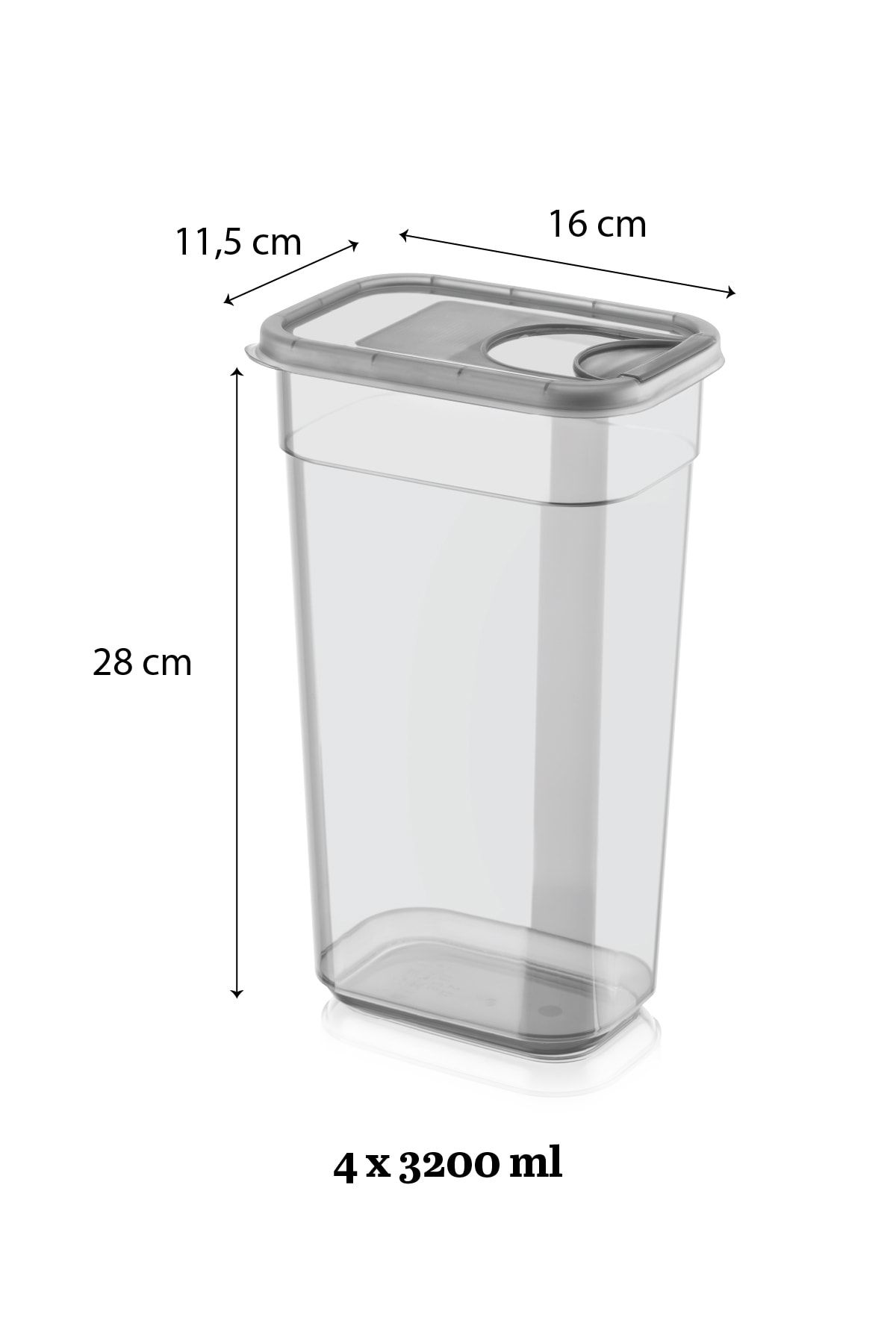 Meleni Home-4-Piece Vega Tablet Detergent Storage Container with Sliding Lid - Labeled Rectangular Storage Box 4x3.2 Lt 3