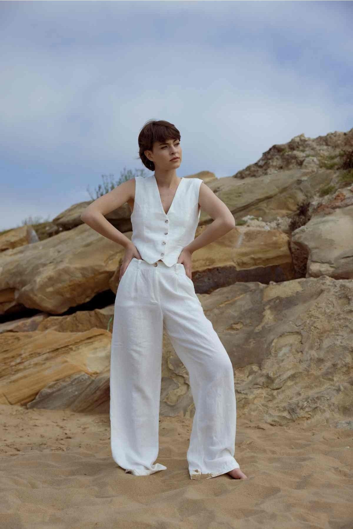 White palazzo jumpsuit 2025