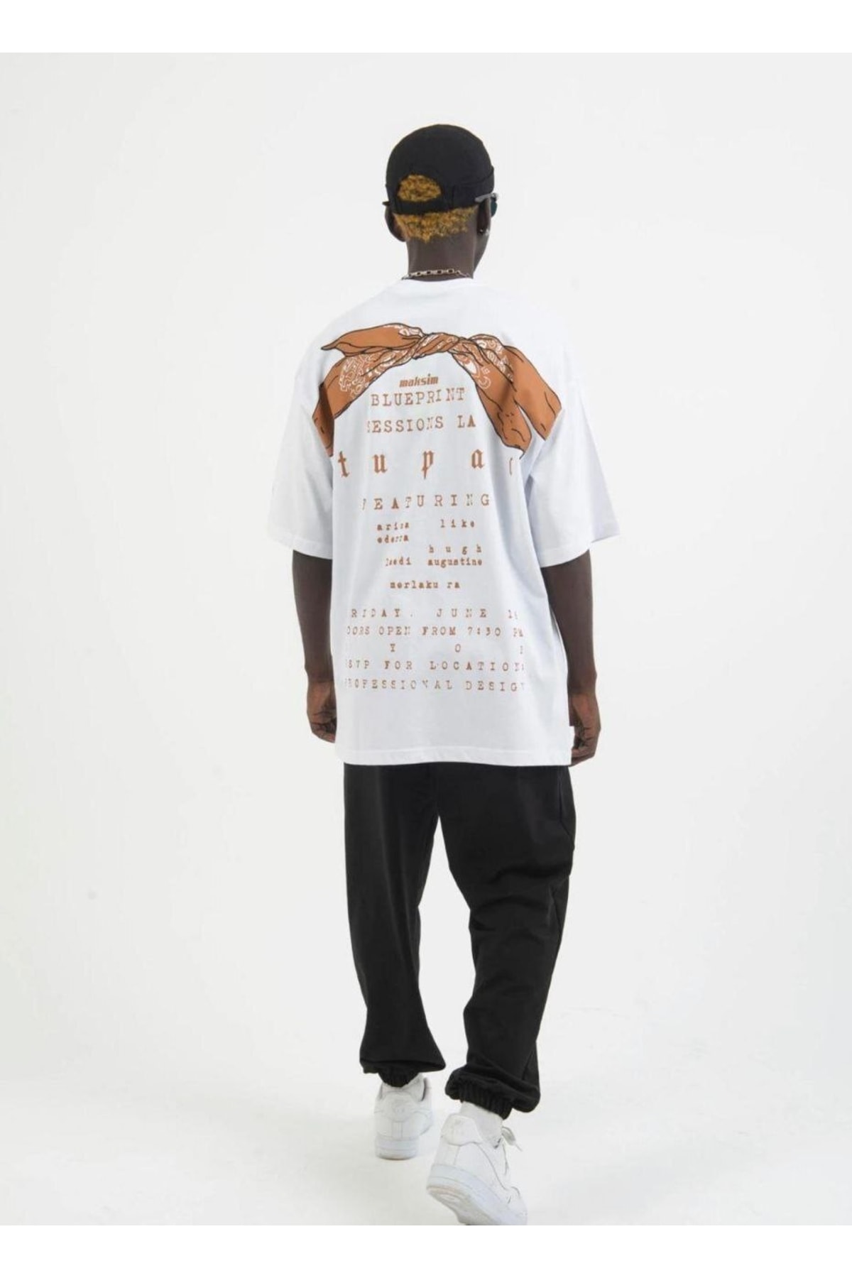 Tupac Sırt Baskılı Oversize T-shirt Unisex