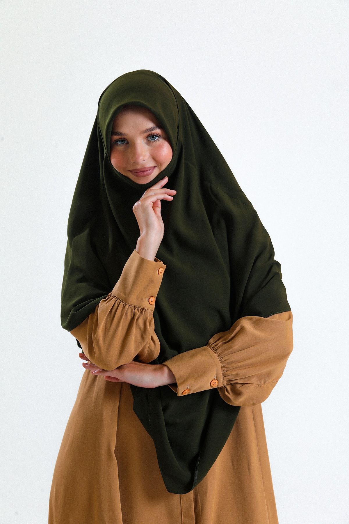 HATİCEATABEYLİBUTİK-Practical Tied Khımar Triangle Souffle Scarf 1