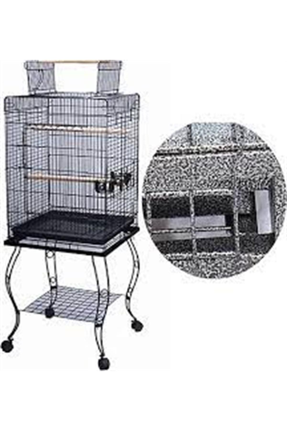 Qh Pet Cage Qh Pet Papağan Kafesi Açılır Çatılı Siyah 51x51x129