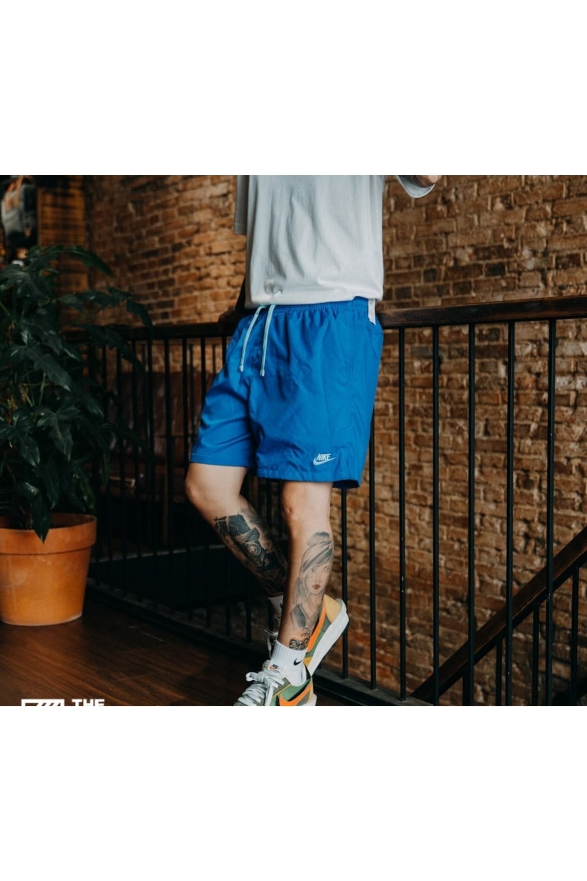 شورت و شلوارک مردانه آبی نایکی | 98089000000000 اورجینال - تصویر 4