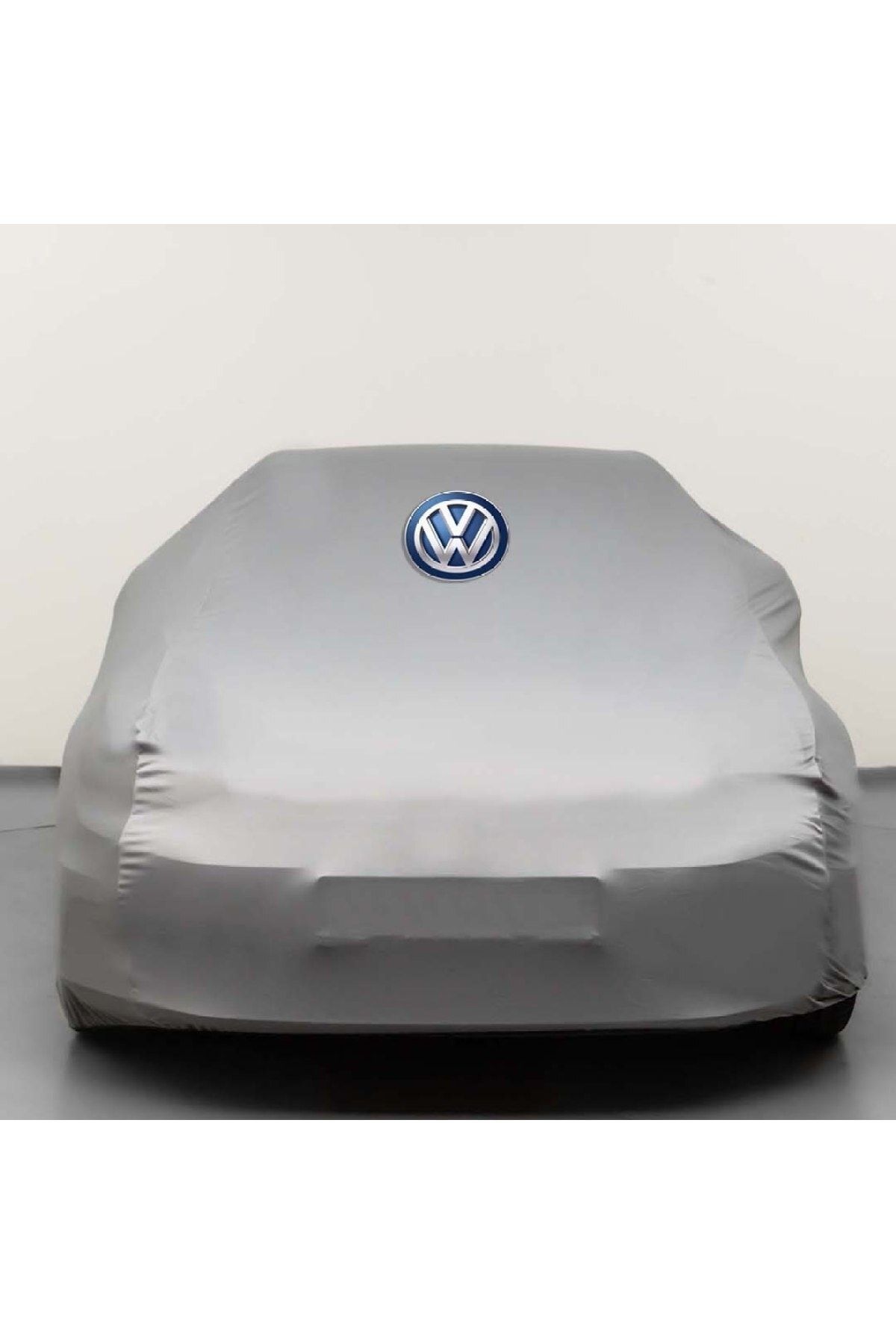 Teksin-Volkswagen Beetle Clasic Compatible Fabric Logo Car Tarpaulin - Combed Cotton Cover Gray 1