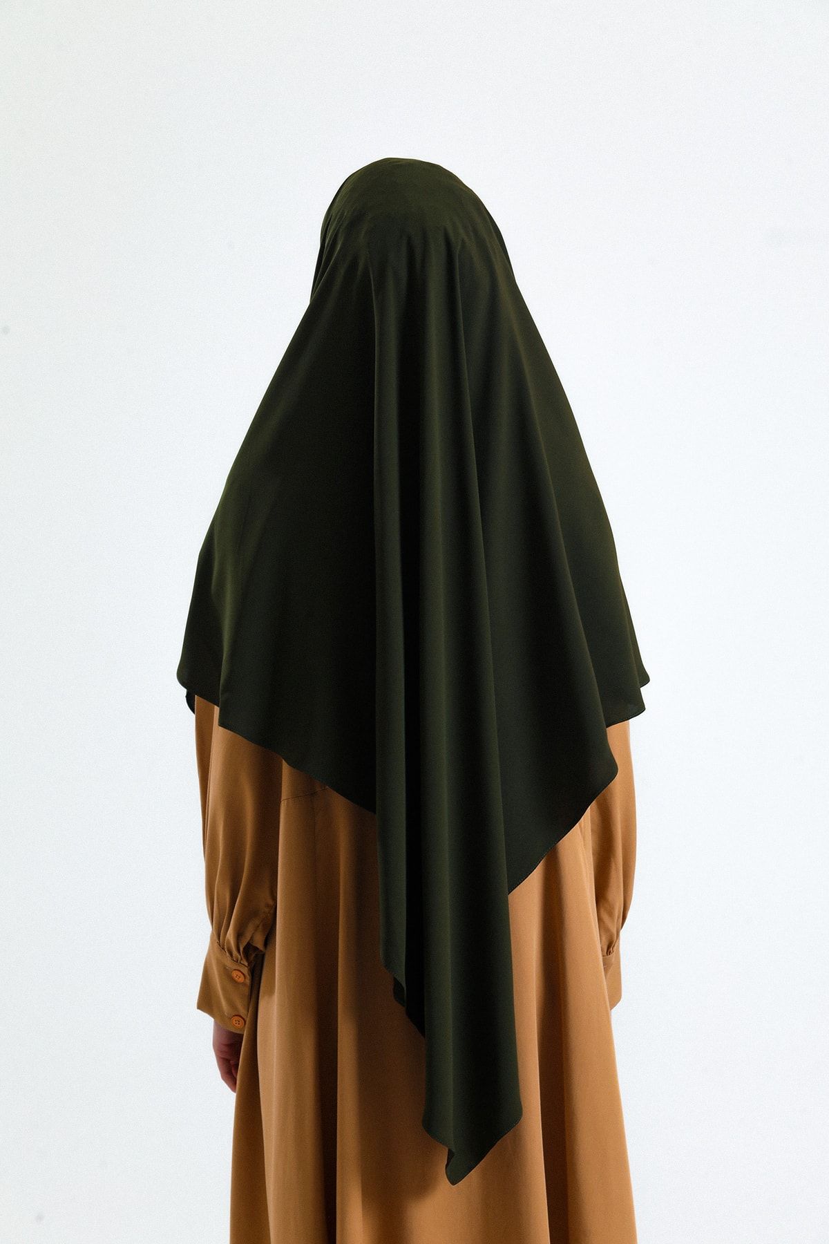 HATİCEATABEYLİBUTİK-Practical Tied Khımar Triangle Souffle Scarf 4