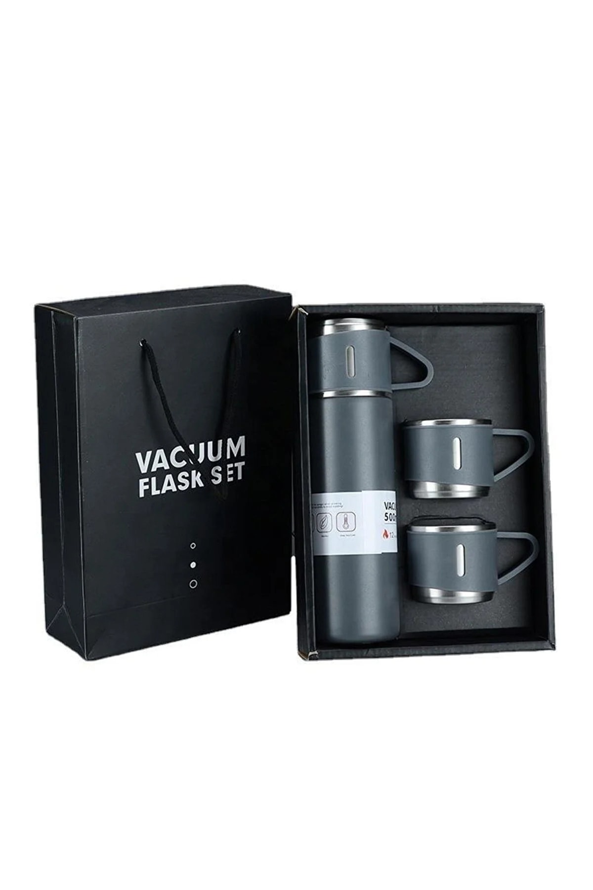 bilger Vacuum Flask Set Üç Bardaklı Kutulu Termos Seti 500 Ml Fiyatı