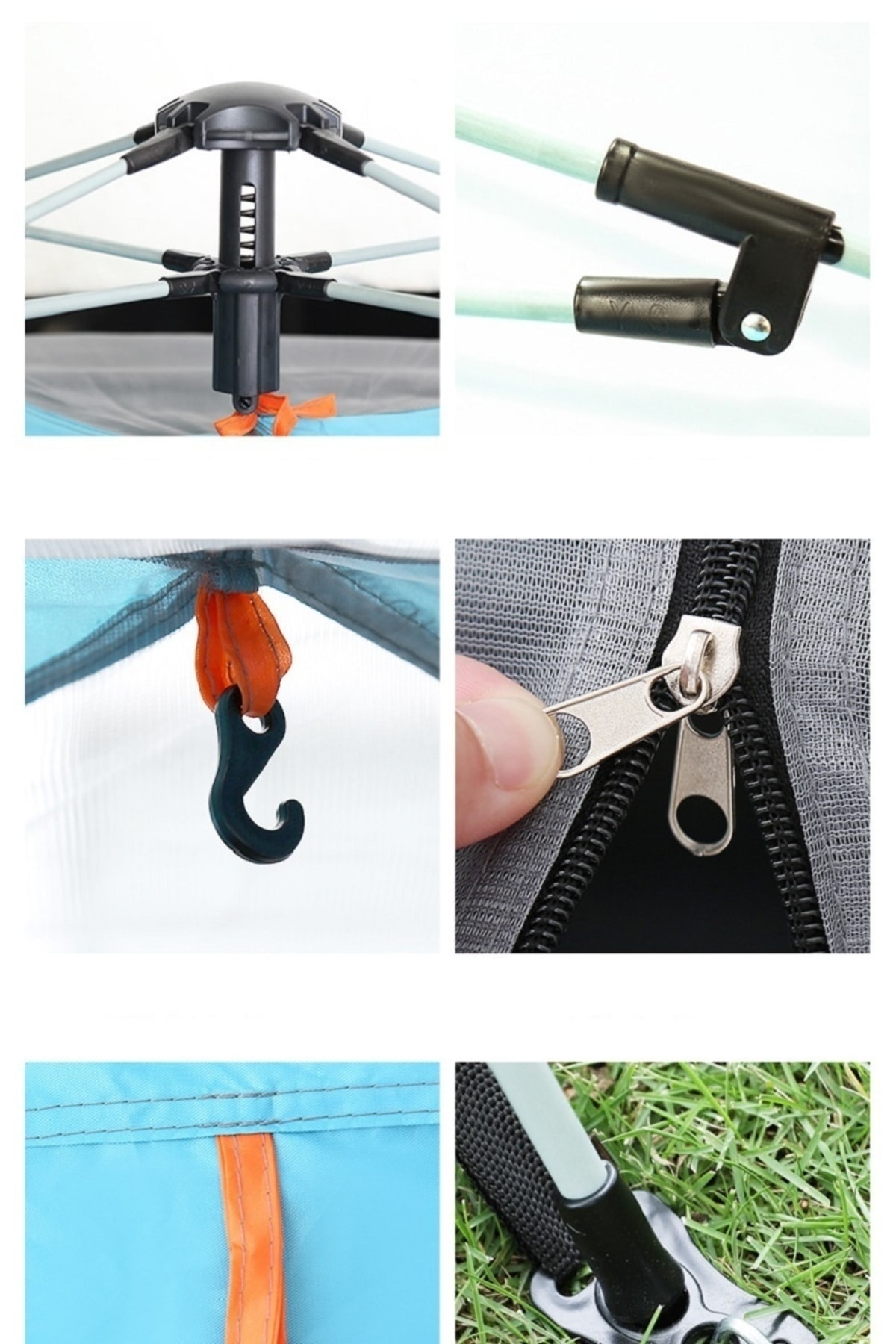 JUNGLEE 6 Kişilik Otomatik Kurulum Çadır Kamp Ve Çocuk Oyun Çadırı 240cmx240cmx160cm fotoğrafı 7 (önizleme)