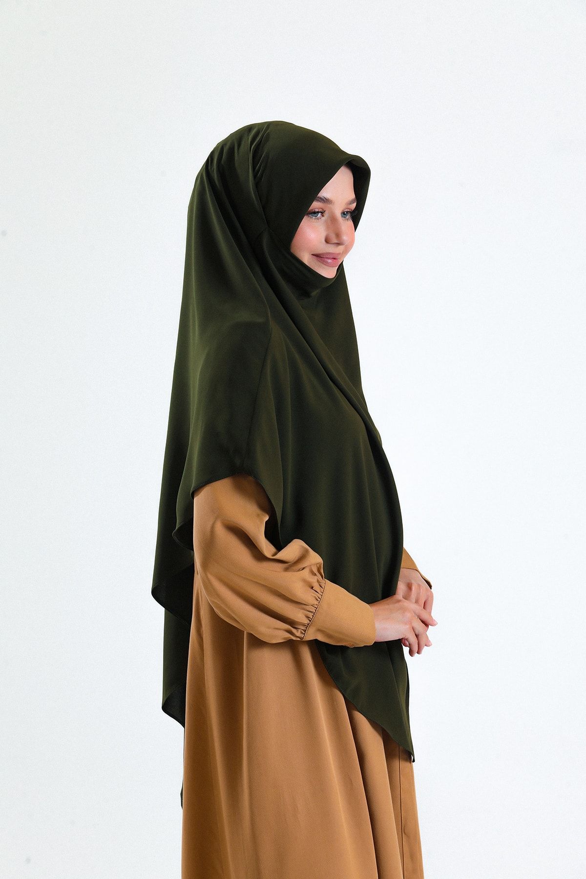 HATİCEATABEYLİBUTİK-Practical Tied Khımar Triangle Souffle Scarf 2