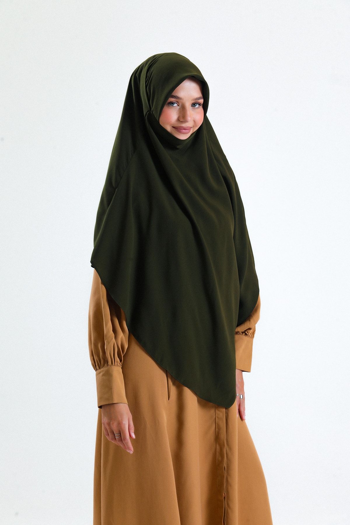 HATİCEATABEYLİBUTİK-Practical Tied Khımar Triangle Souffle Scarf 3