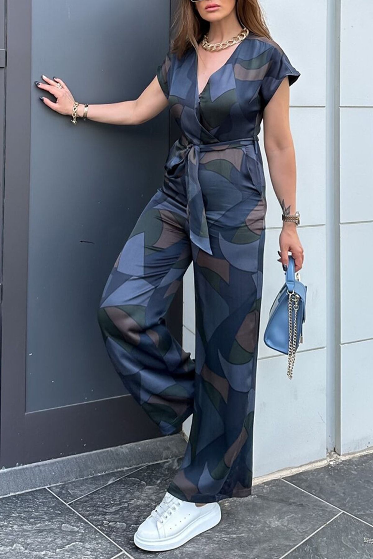 Satin hotsell navy jumpsuit