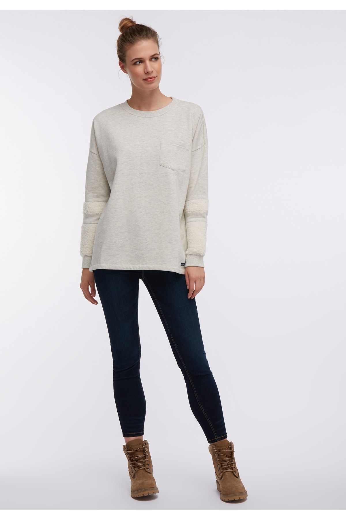 Dreimaster Sweatshirt Ecru Regular Fit Fast ausverkauft