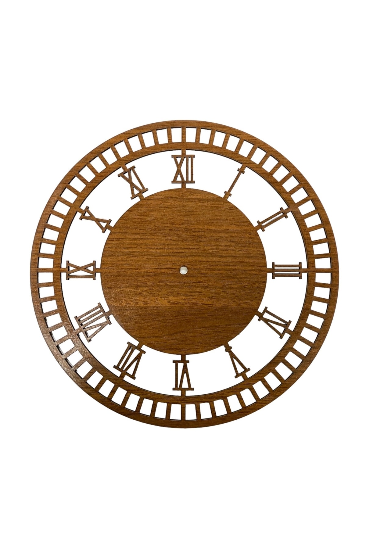 Wooden Macrame Watch Pulley Roman Numeral Walnut 40 Cm