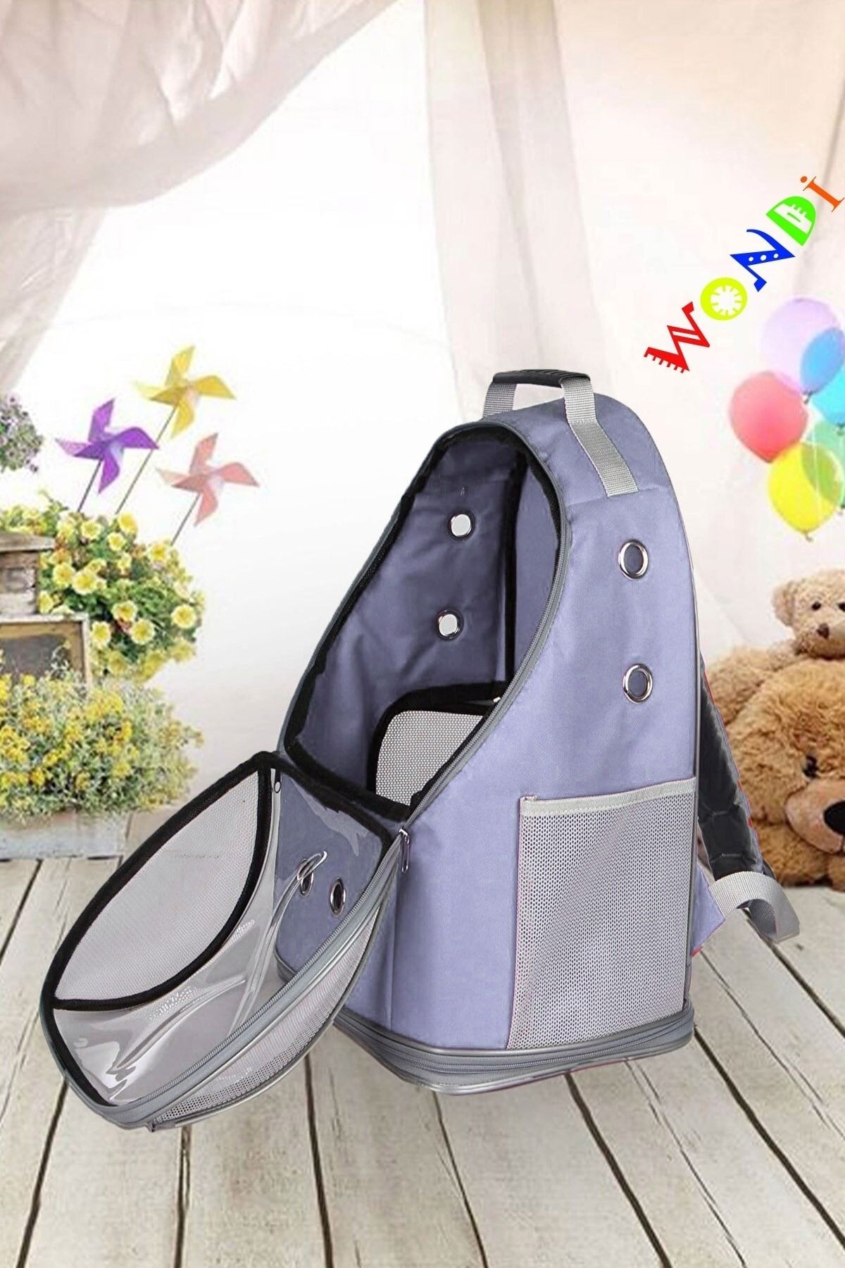 Mutlumu-UFO Cat And Dog Travel Bag Front Transparent Astronaut 2
