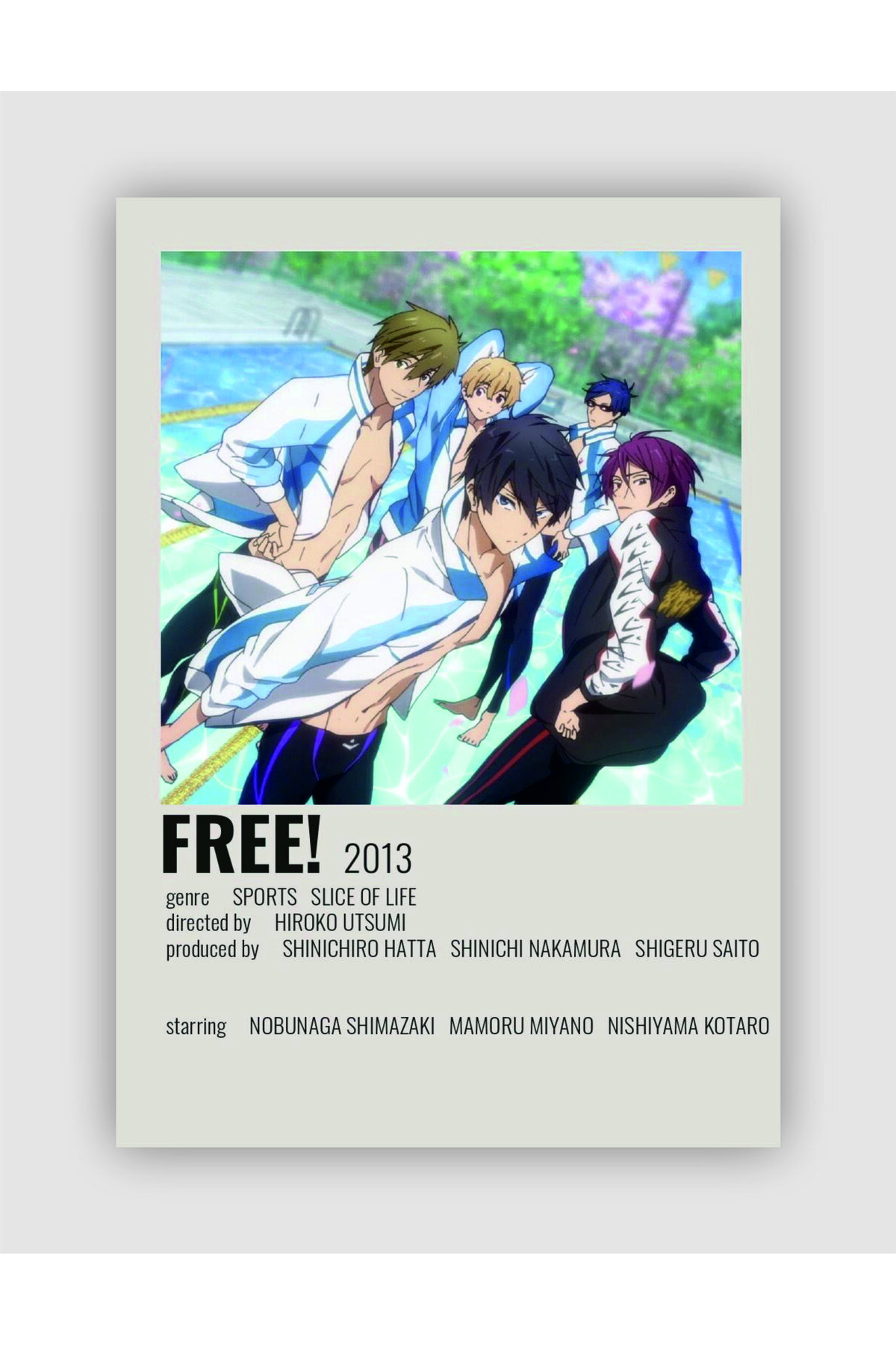 Free! Anime Info Card Minimalist Poster
