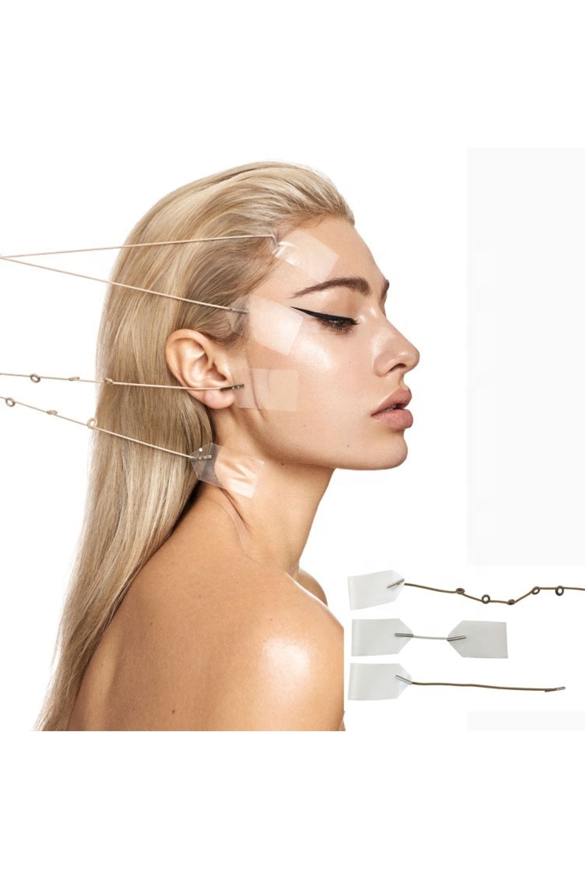 SECRET LİFT Pro Yüz Kaş Ipli Gerdirme Bantları 40 Adet (ipleri Dahil ...