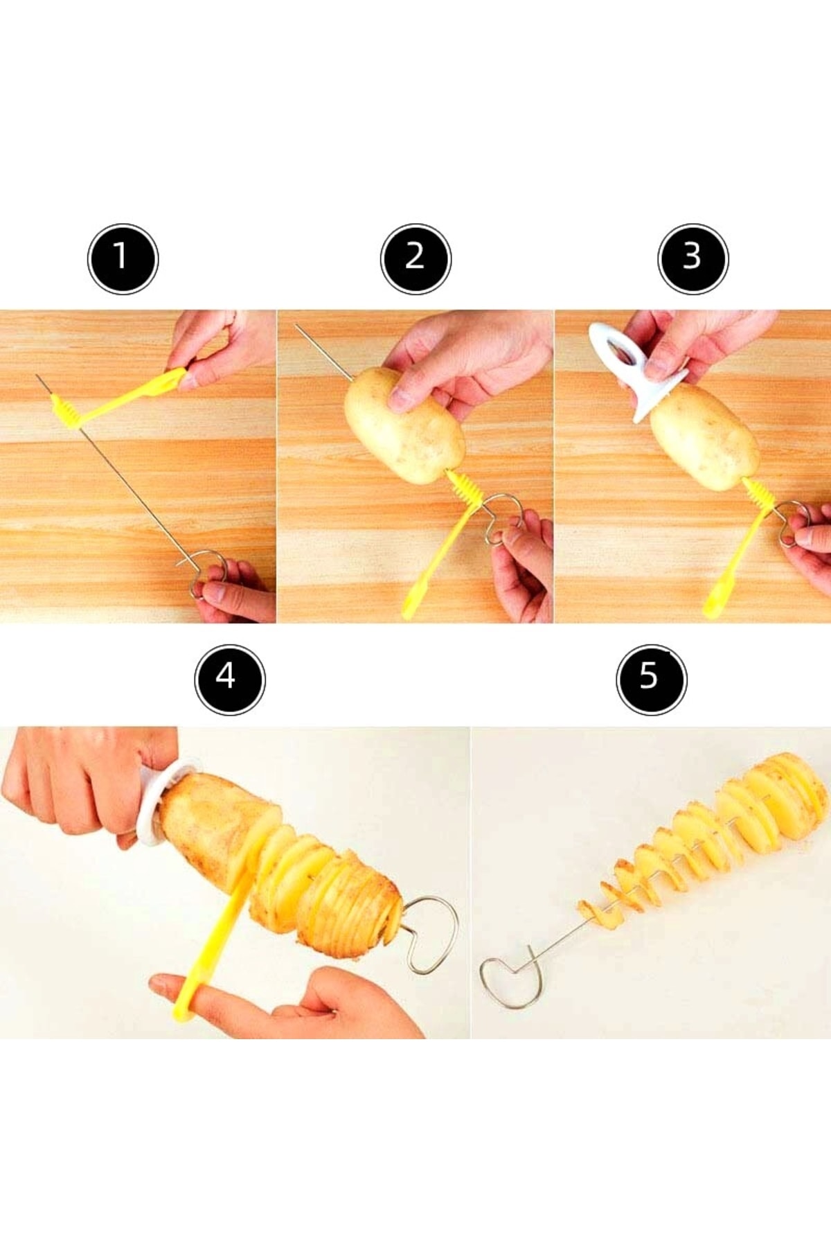 Spiral Patates Dilimleyici Çubukta yici Cips Dilimleyici Havuç Salatalık Dilimleyici