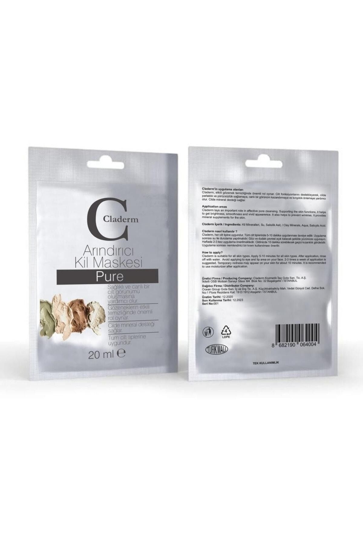 ماسک خاک رس 20 میلی لیتر Sachet Pure Claderm