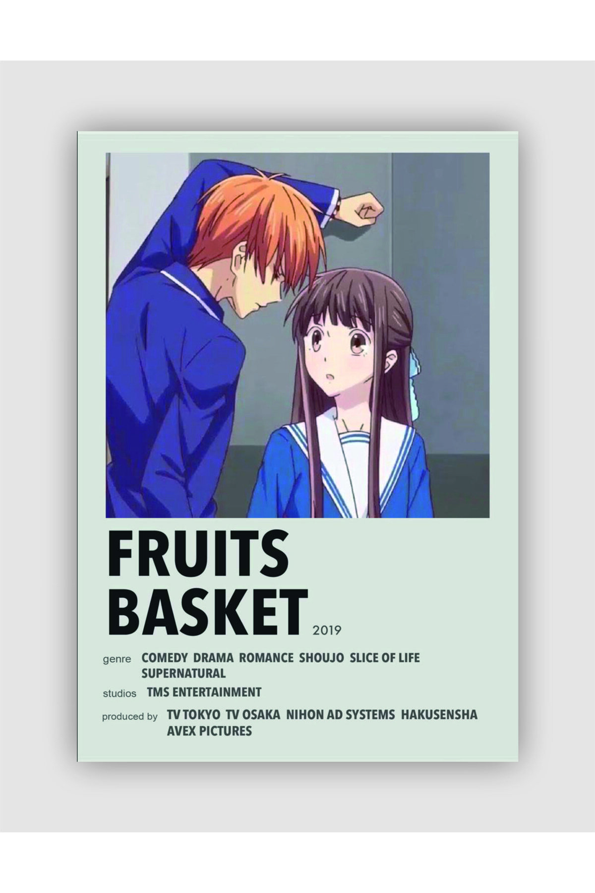 Fruits Basket Anime Info Card Minimalist Poster