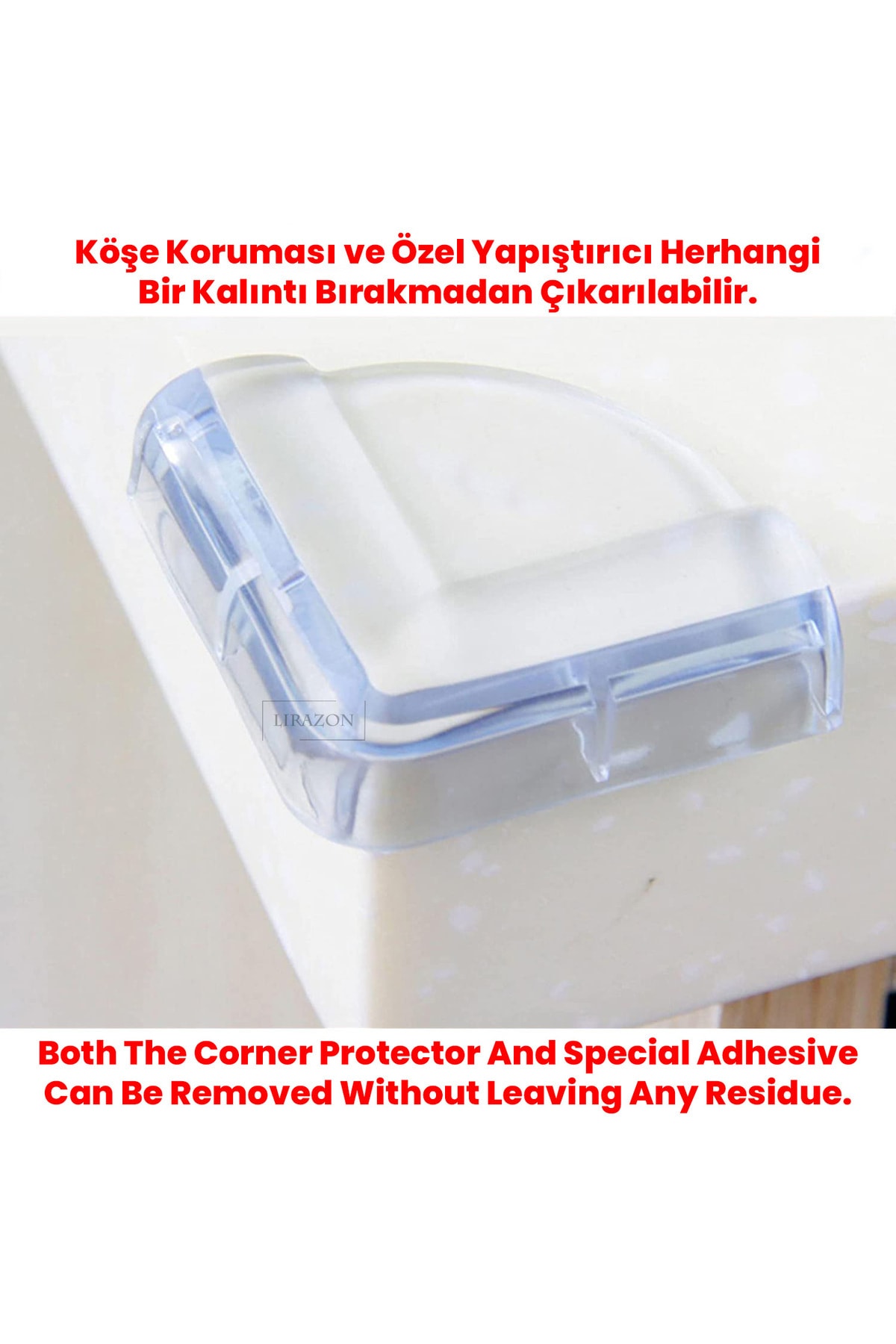 LİRAZON 8 Adet Bebek Köşe Koruyucu Silikon Masa Köşe Koruyucu fotoğrafı 3 (önizleme)