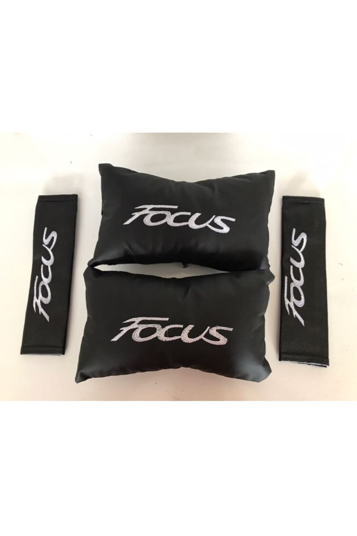 ŞENYILDIZ AKSESUAR Focus Nakışlı Deri 1 Çift Boyun Yastık Ve 1 Çift Kemer Pedi