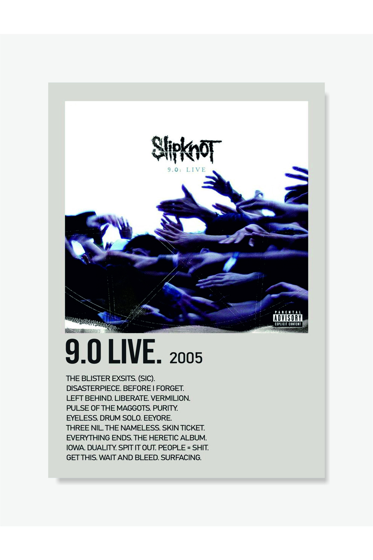 9.0 Live-Slipknot Music Info Card Wall Poster