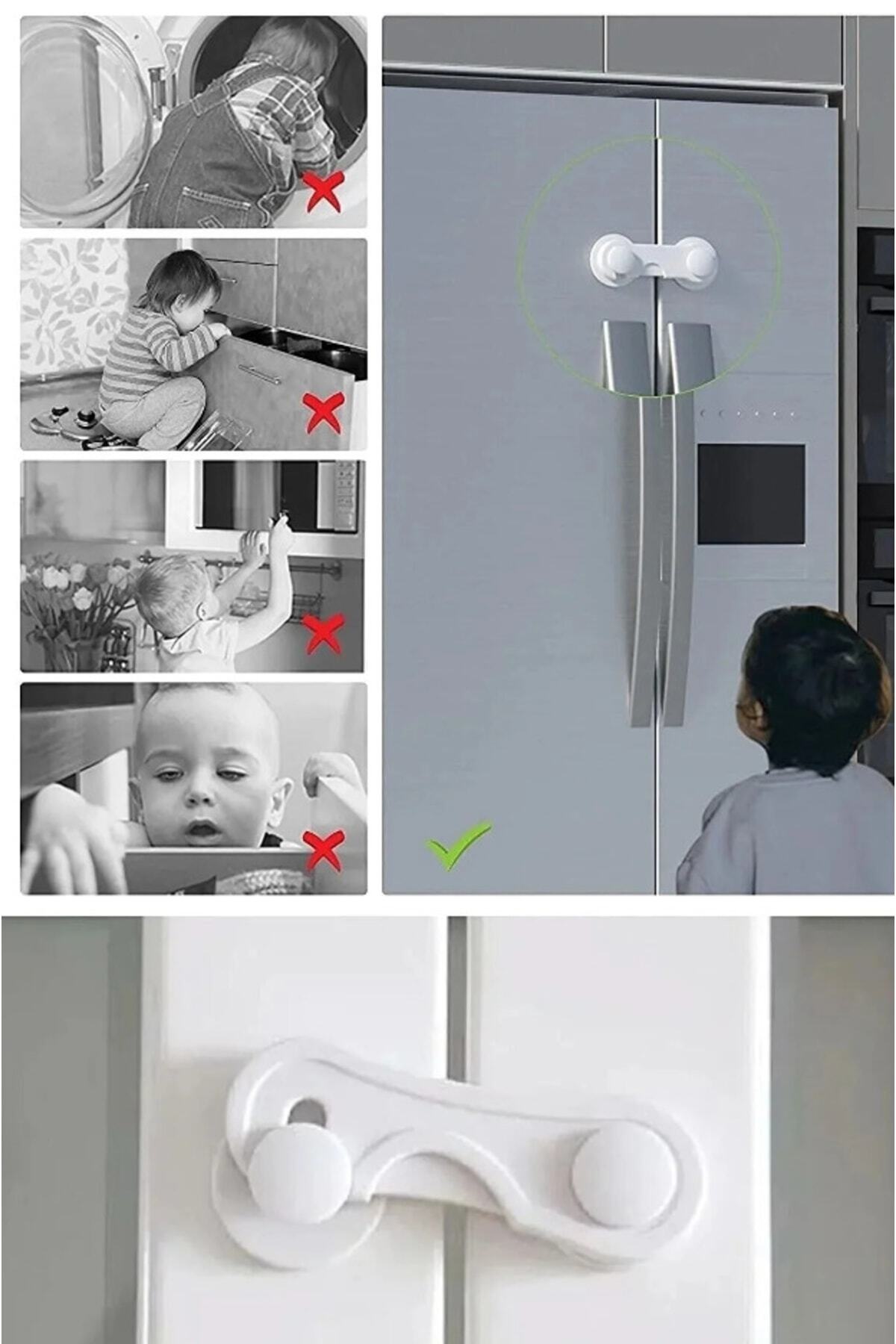 Hilamingo Home 2 Adet Bebek Güvenlik Koruma Çocuk Kilidi Dolap Kilidi Mandallı Kilit Bebek Güvenlik fotoğrafı 2 (önizleme)