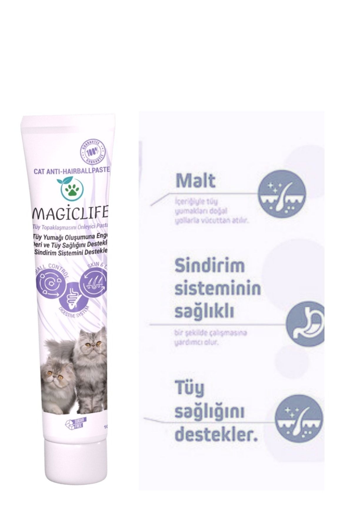 MAGIC LIFE Hairball Malt Paste 100gr Kediler Için Tüy Yumağı Önleyen Malt Paste