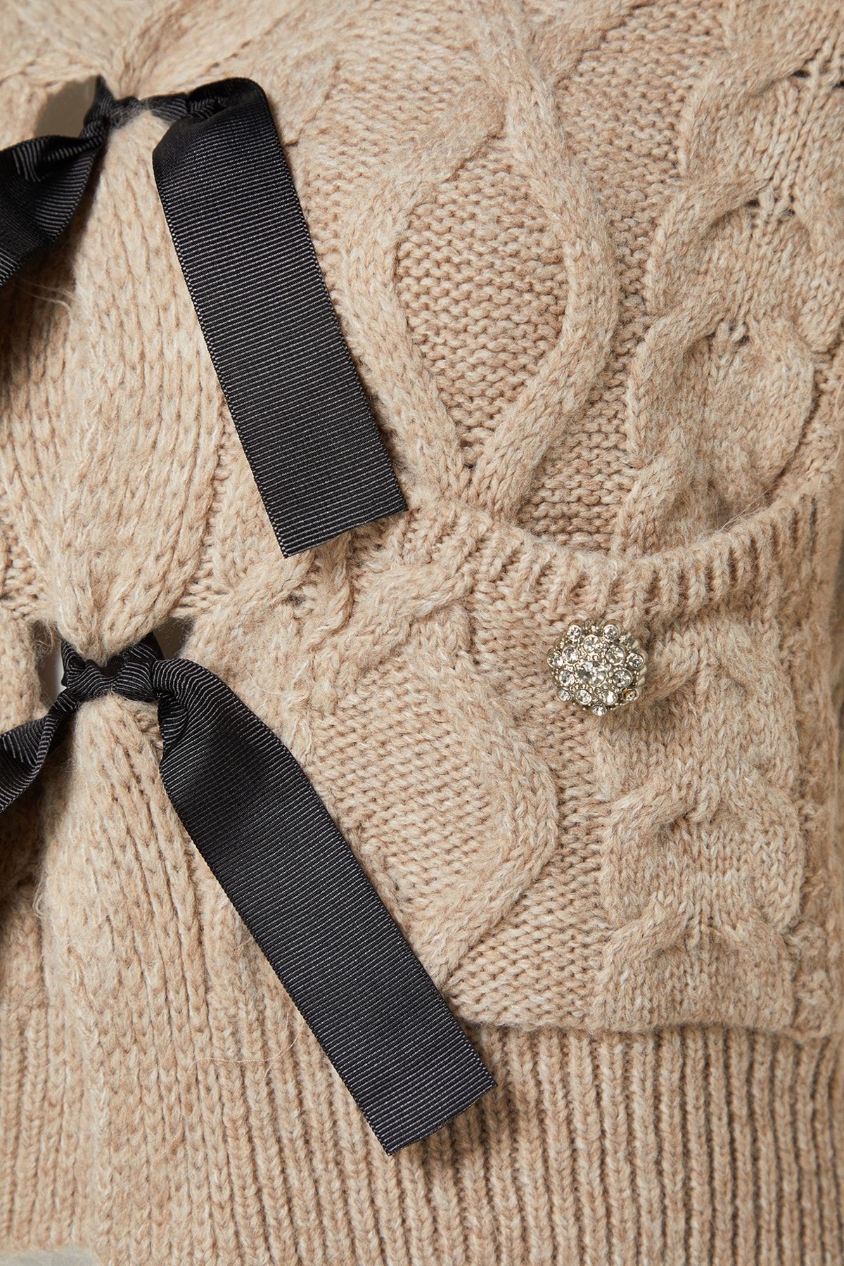 Trendyol Collection-Beige - Weich strukturierter und Schleifendetail-Strickpullover TWOAW22KZ1947 9