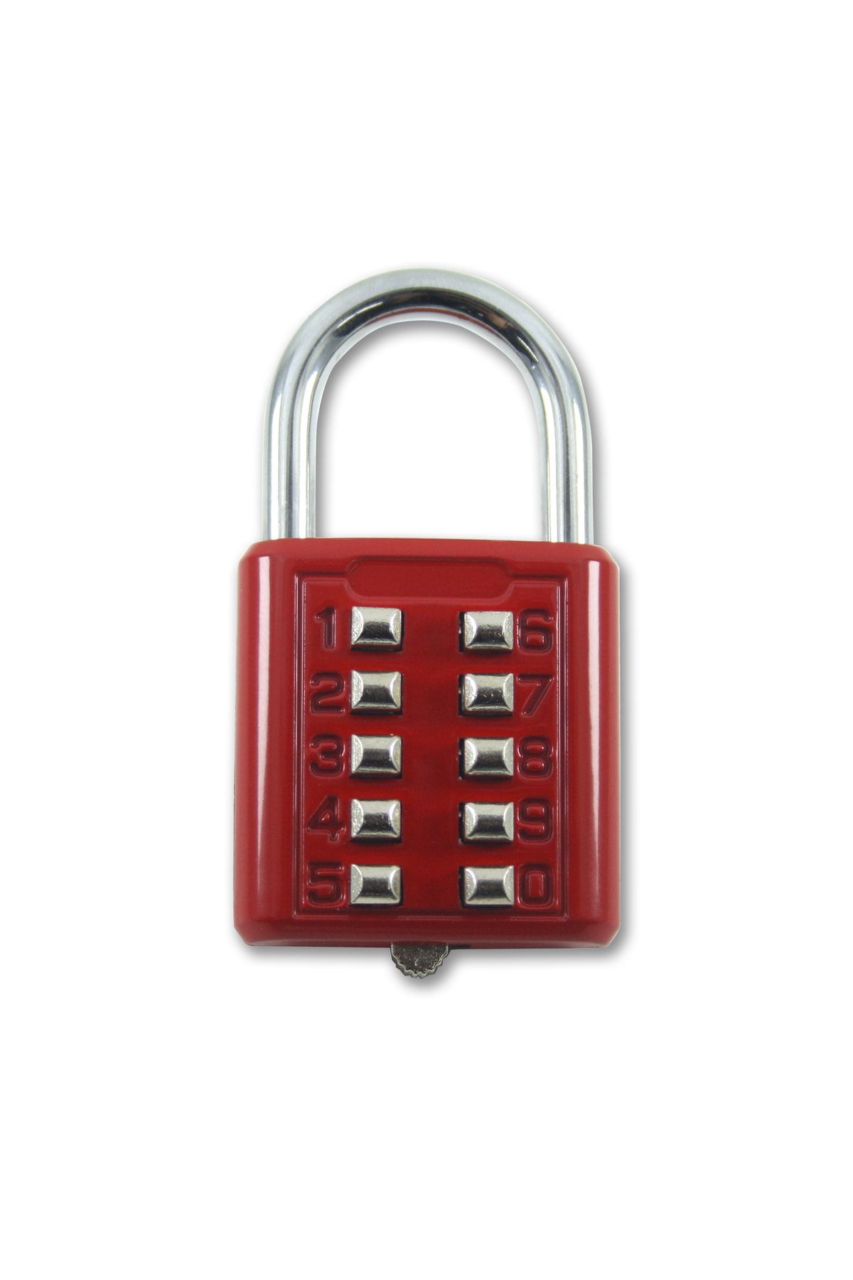 babikamium-Padlock - 10 Digit Keys and Keyless Security Lock, Fixed Combination Red Cabinet Lock 1