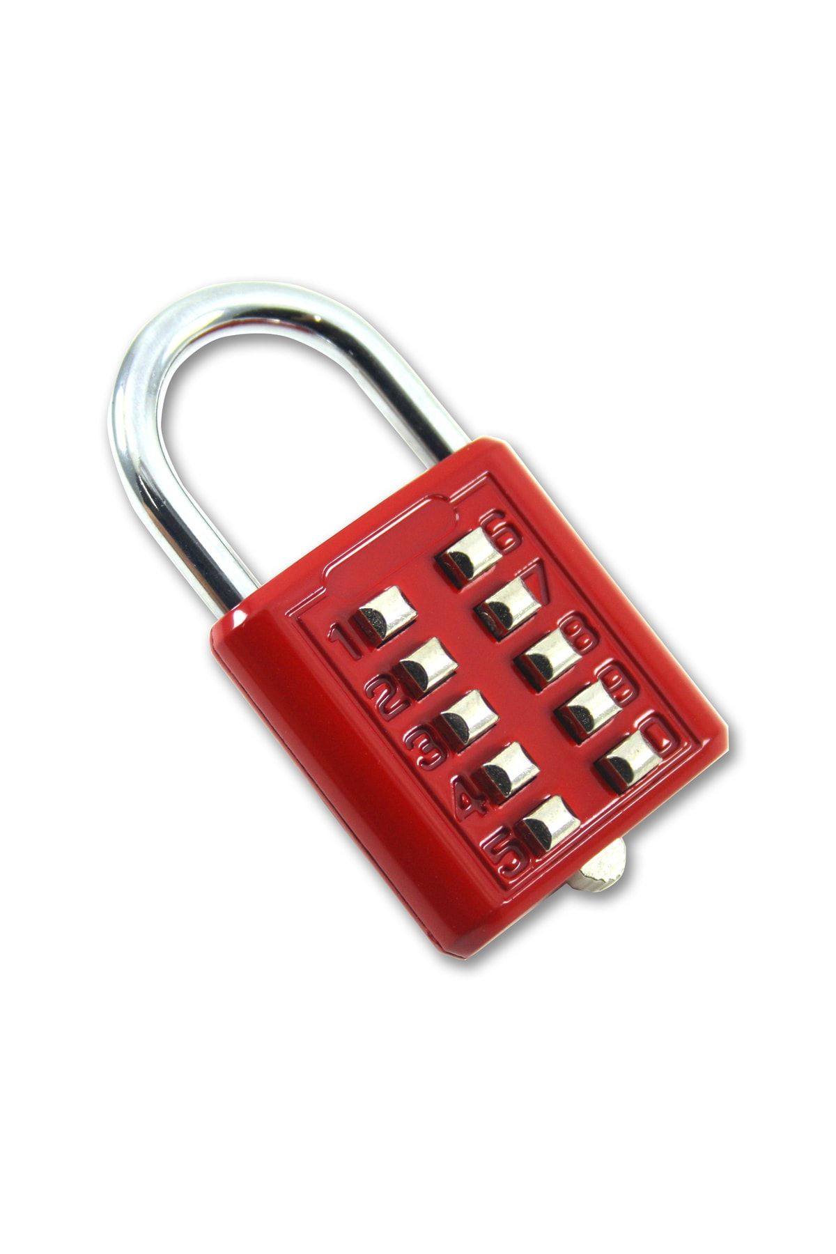 babikamium-Padlock - 10 Digit Keys and Keyless Security Lock, Fixed Combination Red Cabinet Lock 2