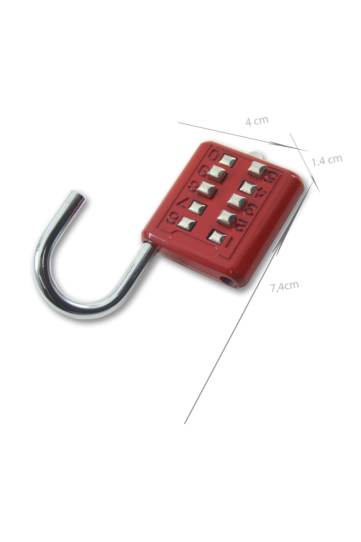 babikamium-Padlock - 10 Digit Keys and Keyless Security Lock, Fixed Combination Red Cabinet Lock 4