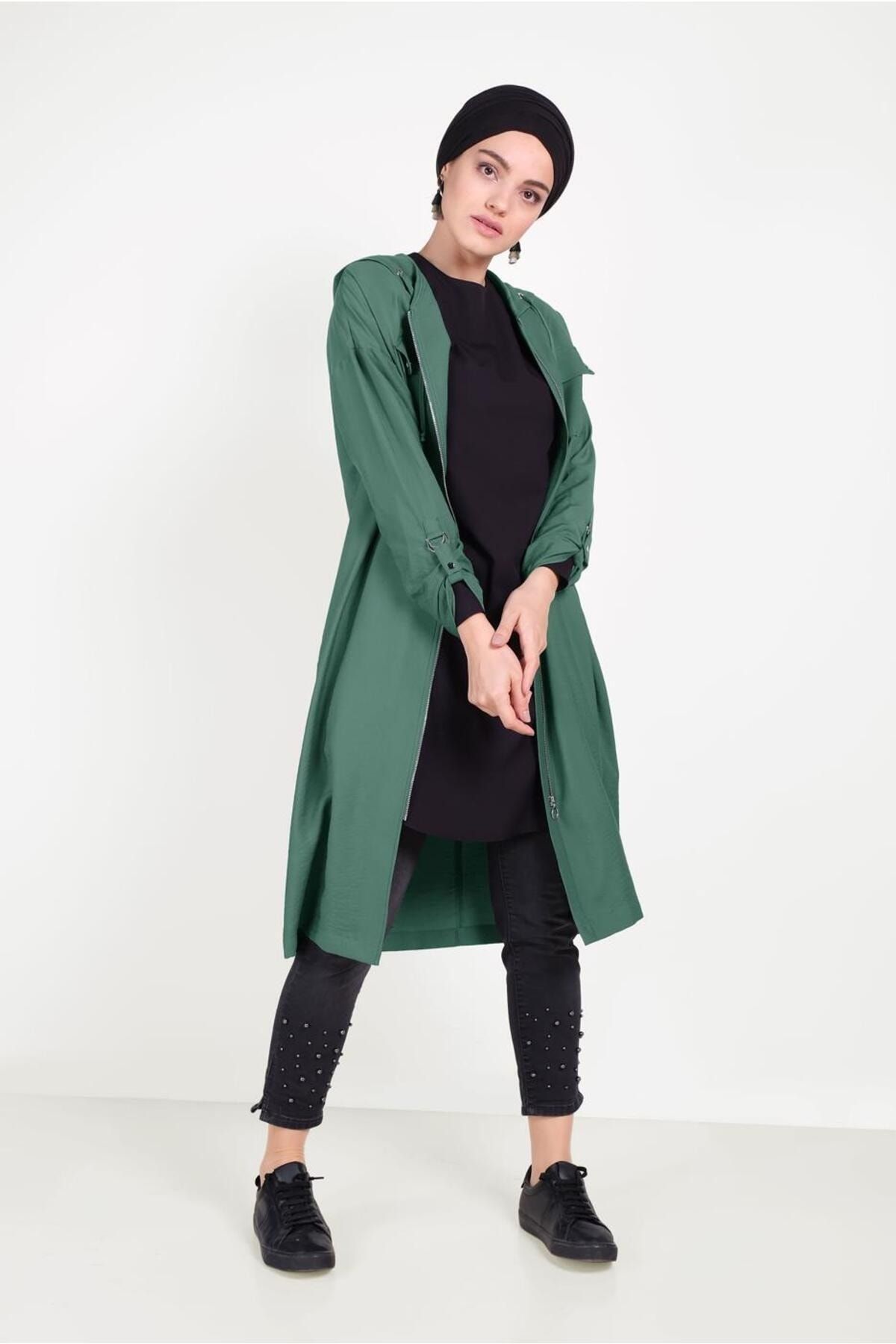 TRENDTESETT R Trench Coat Green