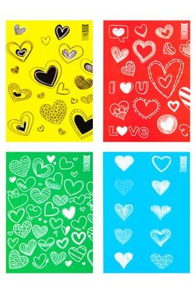 4'lü Colorful Hearts Seri 10,5x14,5 Defterler 8681153116439