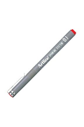 Drawing System 0.1 Çizim Kalemi Uç:0,1mm Kırmızı EK-231/12 K_0