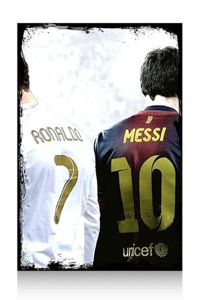 Mini Ahşap Tablo Ronaldo Messi Tarz 25X35Cm ufak-68