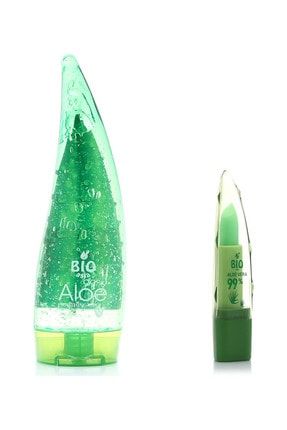 Bio Asia Aloe Vera Jel 300 ml + Lip Balm Kırmızı Bio_Asia_09
