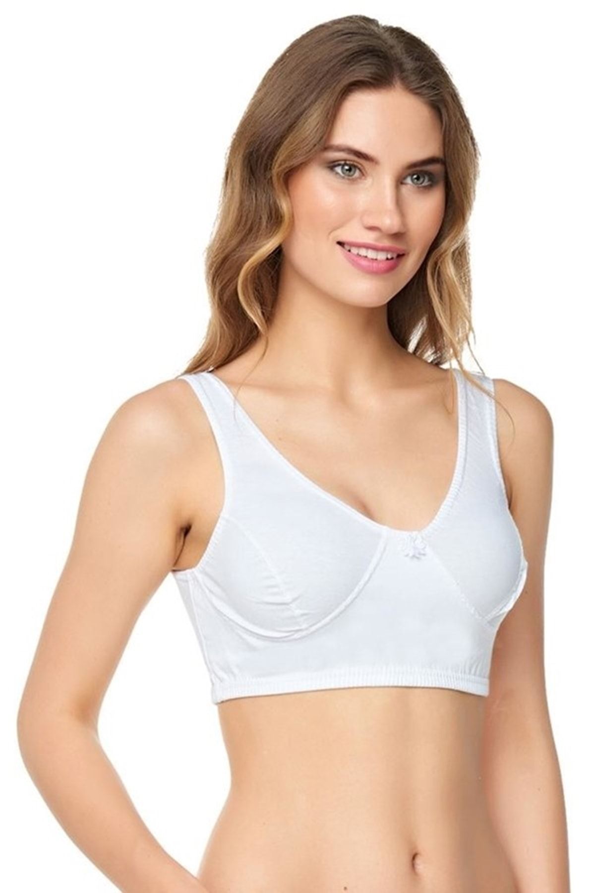 Tutku-Pack of 9 100% Cotton Combed Half Tank Top Lambada Bra 2