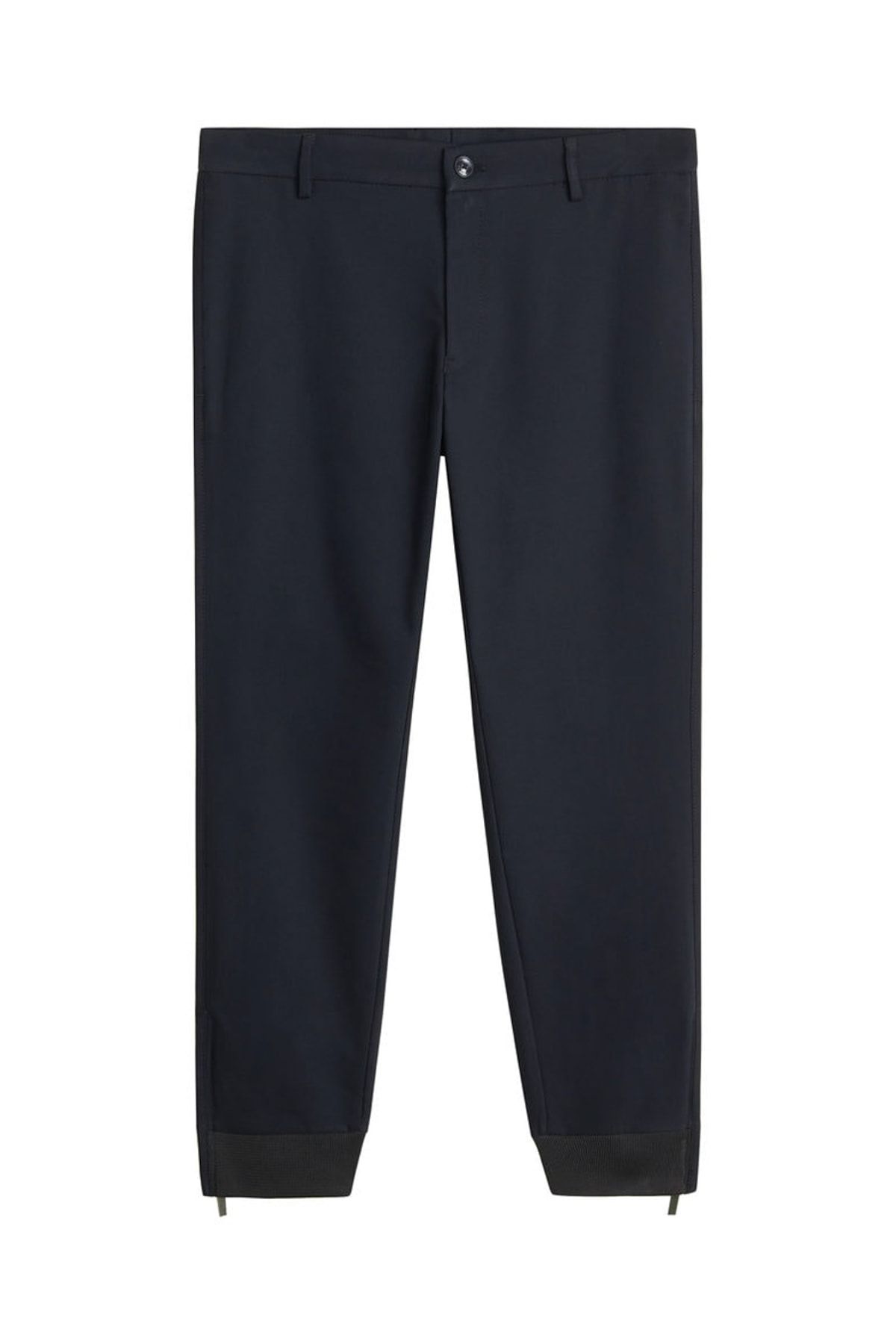 Erkek Lacivert Fermuarlı Pamuklu Jogger 53027019
